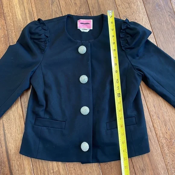 Kate Spade Jewel Button Ponte Jacket, Black, size 0 - Picture 6 of 10